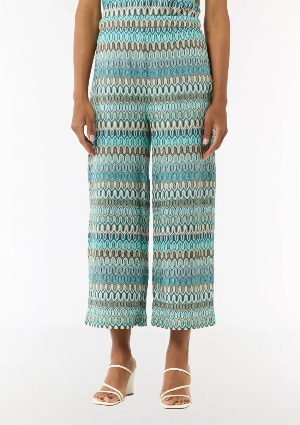 Gestrickte Culotte mit Wide Leg und Elastikbund-Comma Sale