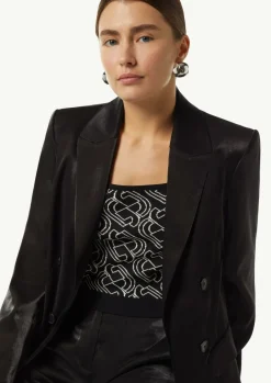 Glänzender Blazer mit Zierknöpfen-Comma New