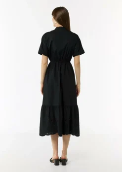 Hemdblusenkleid aus Baumwolle mit Strickerei-Comma Sale