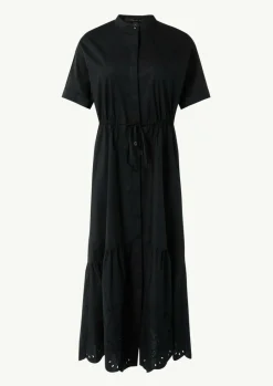 Hemdblusenkleid aus Baumwolle mit Strickerei-Comma Sale