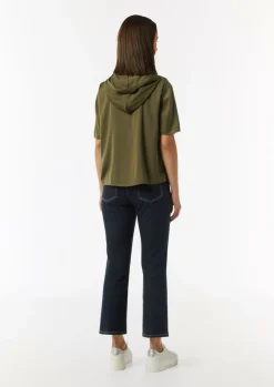 Hoodie-Bluse aus satiniertem Viskosemix-Comma Fashion