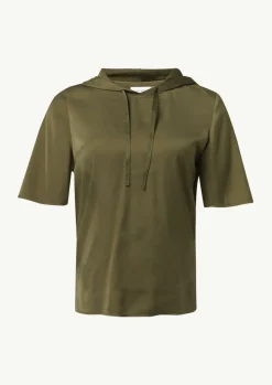 Hoodie-Bluse aus satiniertem Viskosemix-Comma Fashion