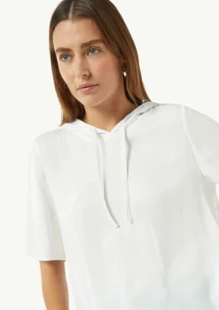 Hoodie-Bluse aus satiniertem Viskosemix-Comma Outlet