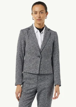 Jacquard-Blazer mit Reverskragen-Comma Fashion