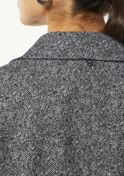 Jacquard-Blazer mit Reverskragen-Comma Fashion
