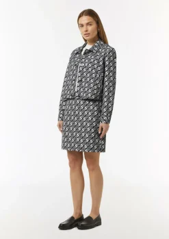 Jacquard-Jacke mit All-over-Logo-Print-Comma Fashion