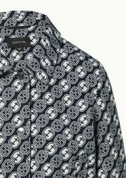 Jacquard-Jacke mit All-over-Logo-Print-Comma Fashion