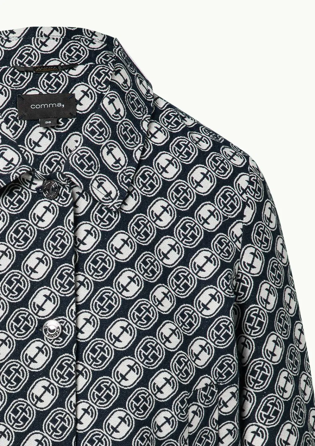 Jacquard-Jacke mit All-over-Logo-Print-Comma Fashion