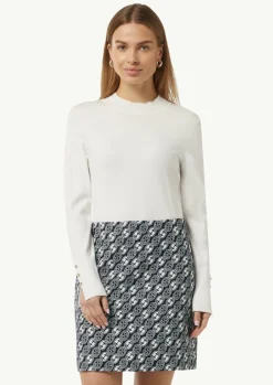 Jacquard-Rock mit Logo-Muster und Reißverschluss-Comma Fashion