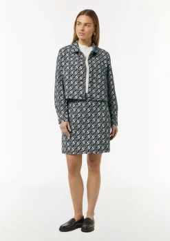 Jacquard-Rock mit Logo-Muster und Reißverschluss-Comma Fashion
