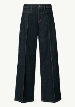 Jeans-Hose mit Wide Leg und Ziernähten-Comma Best