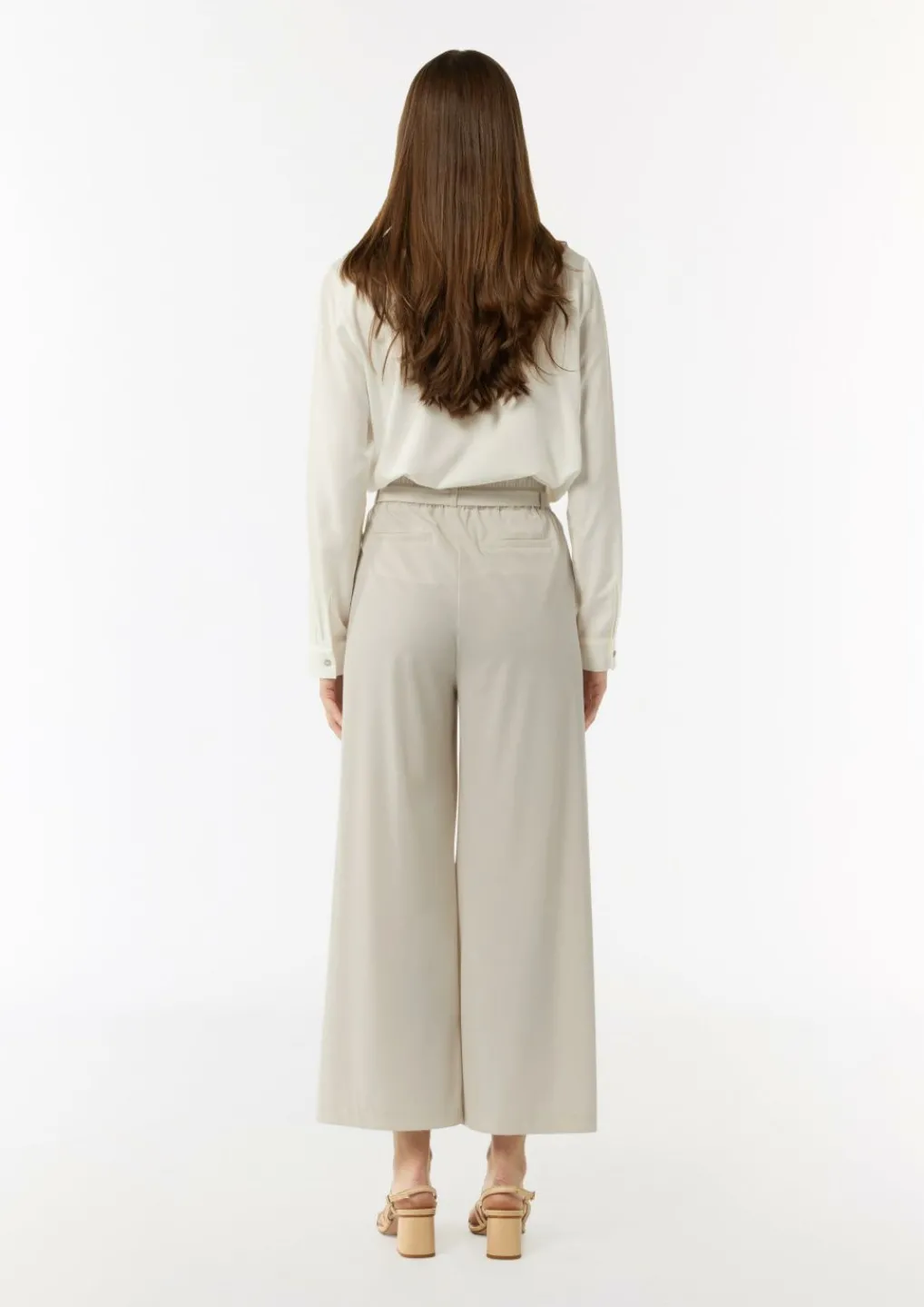 Jersey-Culotte mit Elastikbund und Bindegürtel-Comma New