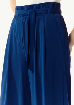 Jersey-Culotte mit Elastikbund und Bindegürtel-Comma Fashion