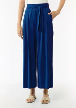 Jersey-Culotte mit Elastikbund und Bindegürtel-Comma Fashion