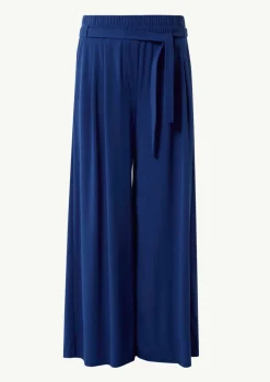 Jersey-Culotte mit Elastikbund und Bindegürtel-Comma Fashion