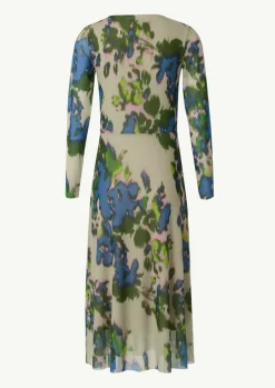 Jerseykleid aus Mesh mit U-Boot-Ausschnitt-Comma Clearance