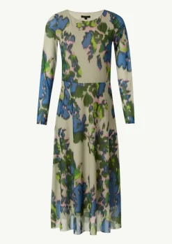 Jerseykleid aus Mesh mit U-Boot-Ausschnitt-Comma Clearance