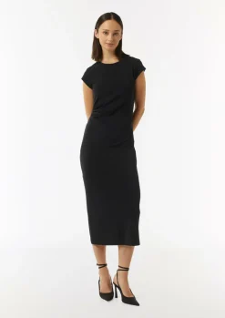 Jerseykleid im Slim Fit mit Drapierung und Schlitz-Comma Sale
