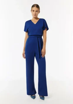 Jersey-Overall mit Taillengürtel im Loose Fit-Comma Online