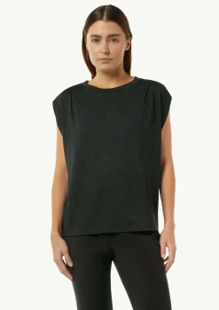 Jersey-Shirt mit Faltendetail und Glitzer-Effekt-Comma Sale