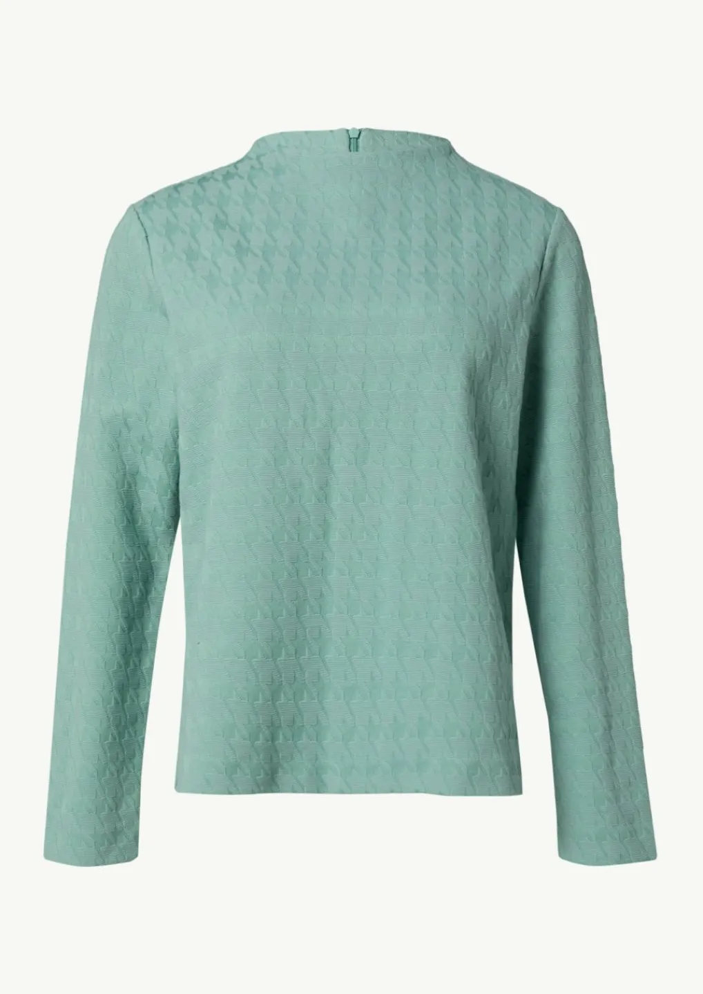 Jerseyshirt mit Hahnentrittmuster und Stehkragen-Comma Discount