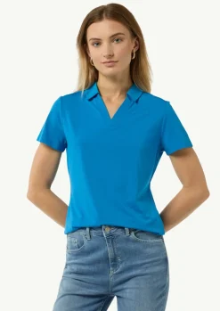 Jerseyshirt mit Polokragen-Comma Fashion