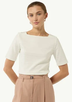Jersey-Shirt mit U-Boot-Ausschnitt-Comma Hot