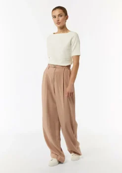 Jersey-Shirt mit U-Boot-Ausschnitt-Comma Hot