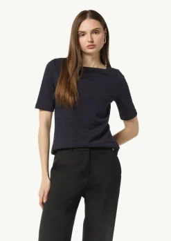 Jersey-Shirt mit U-Boot-Ausschnitt-Comma Sale