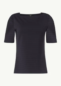 Jersey-Shirt mit U-Boot-Ausschnitt-Comma Sale