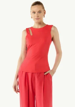Jersey-Top mit Cut-Out an der Schulterpartie-Comma Online