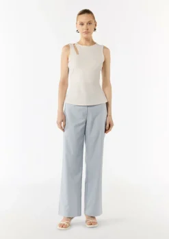 Jersey-Top mit Cut-Out an der Schulterpartie-Comma Fashion