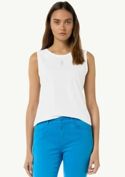 Jersey-Top mit Logo-Print-Comma Outlet