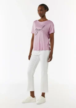 Jersey-T-Shirt im Relaxed Fit mit Front-Print-Comma Online