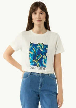 Jersey-T-Shirt mit Artwork-Comma Online