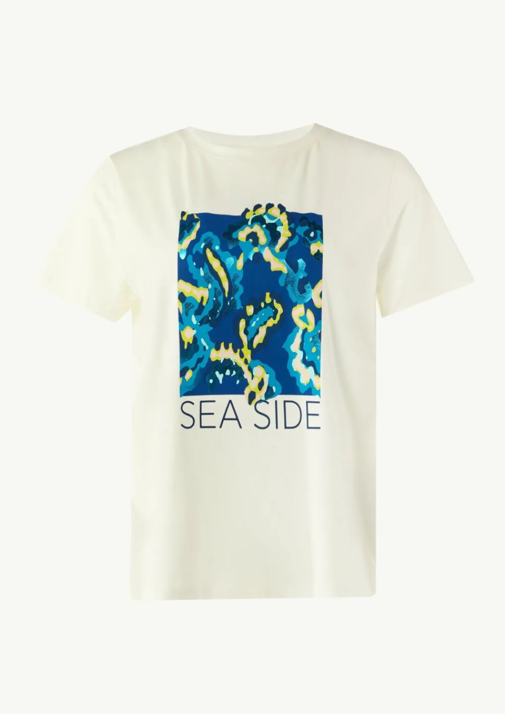 Jersey-T-Shirt mit Artwork-Comma Online