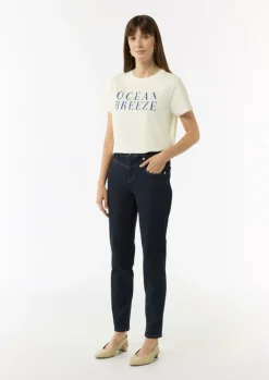 Jersey-T-Shirt mit Artwork-Comma Discount