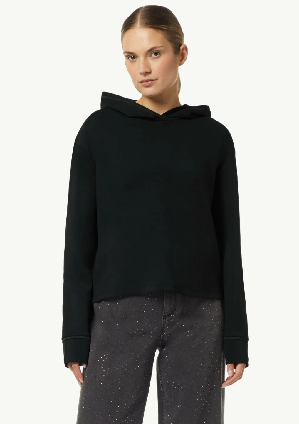 Kapuzen-Sweatshirt mit Satin-Details-Comma Outlet