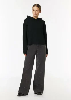 Kapuzen-Sweatshirt mit Satin-Details-Comma Outlet