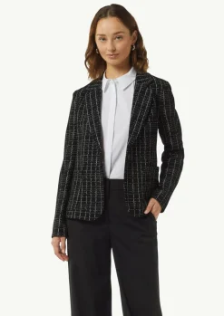 Karierte Blazer aus Bouclé-Jersey-Comma Best