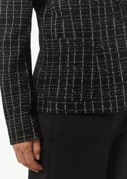 Karierte Blazer aus Bouclé-Jersey-Comma Best