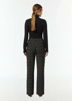 Karierte Hose aus Bouclé-Jersey-Comma Clearance