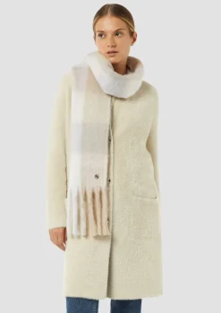 Karierter Strickschal mit Fransen-Comma Fashion