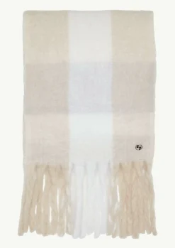 Karierter Strickschal mit Fransen-Comma Fashion