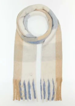 Karierter Strickschal mit Fransen-Comma Hot