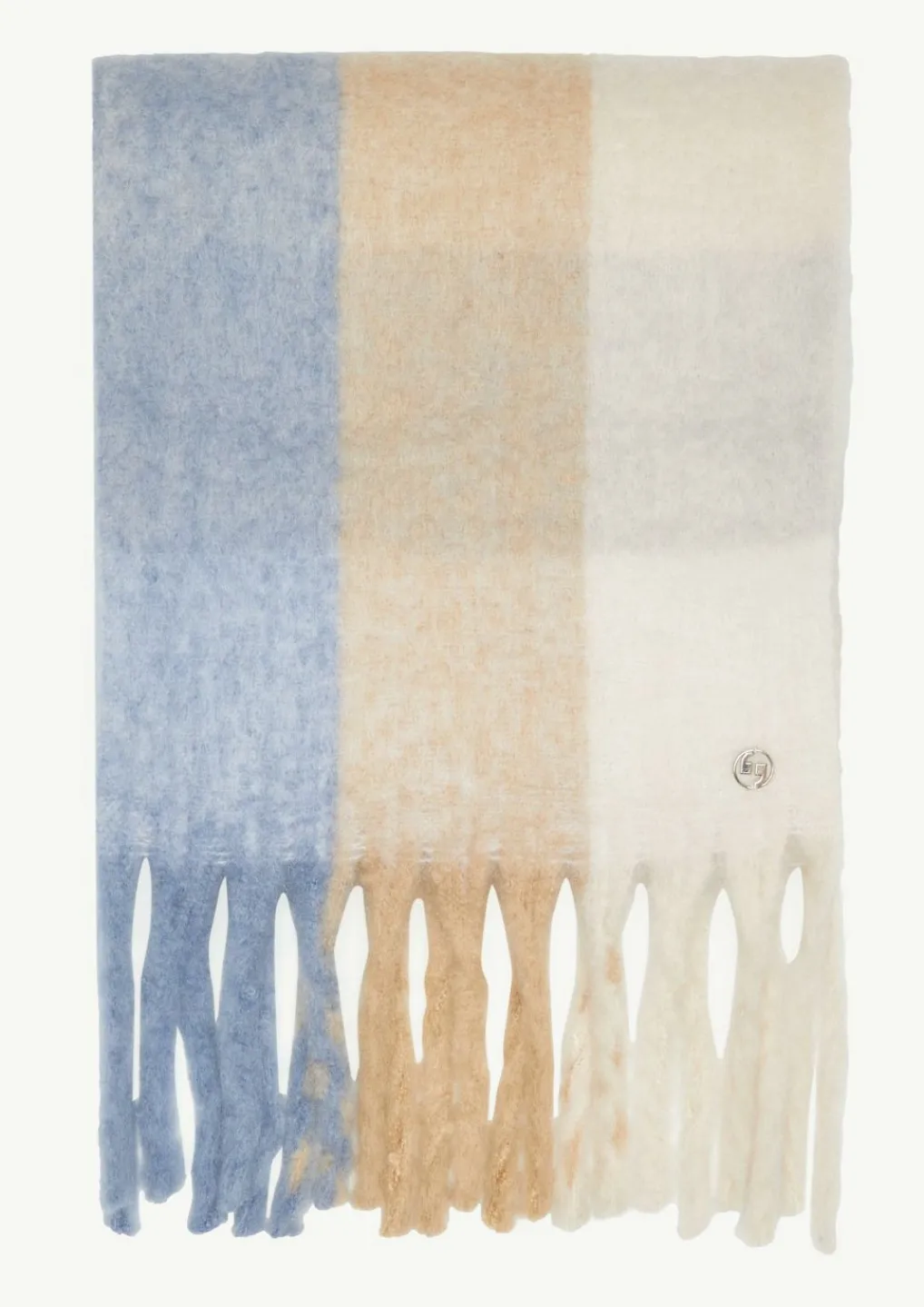Karierter Strickschal mit Fransen-Comma Hot