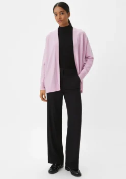 Kaschmirmix-Strickjacke mit Fledermausärmeln-Comma Fashion