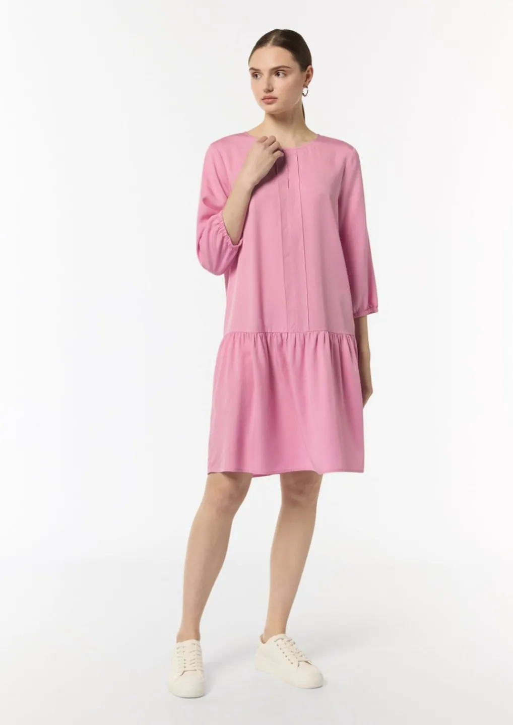 Kleid aus Lyocell mit Logo-Detail-Comma Sale