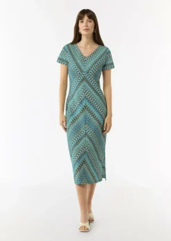 Kleid aus Strickjersey mit grafischem Muster-Comma Outlet