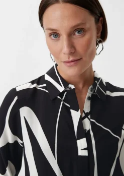 Kleid aus Viskose mit All-over-Print-Comma Best